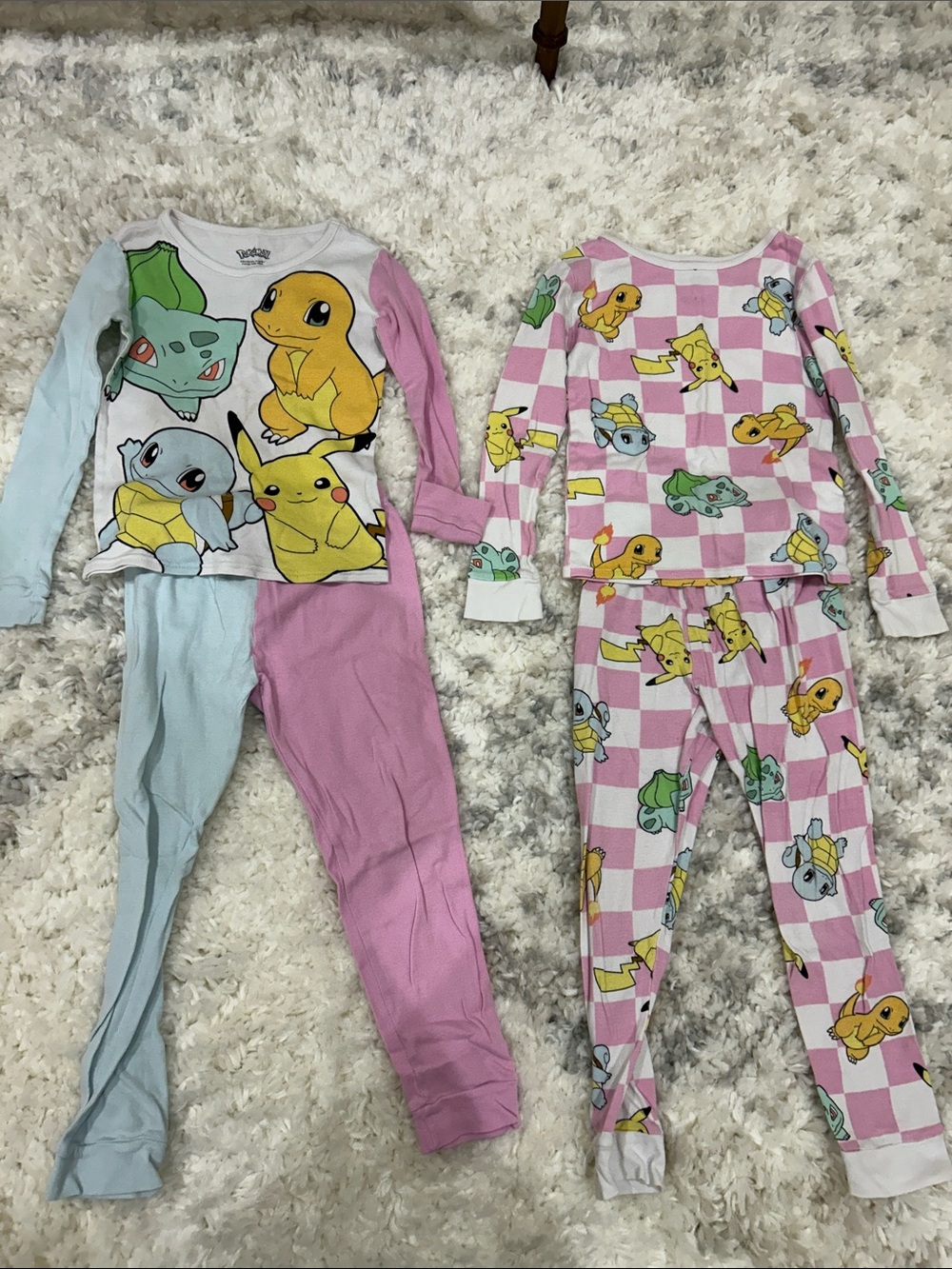 Kids Pink and Light Blue Cotton Pajama Set - Pokémon 6T